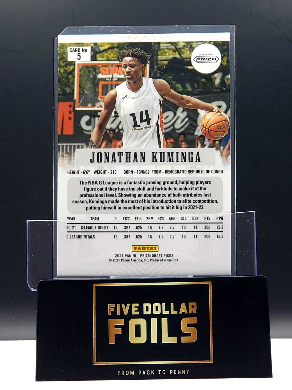 2021-22 Panini Prizm Draft Picks Prizm  #5 Jonathan Kuminga