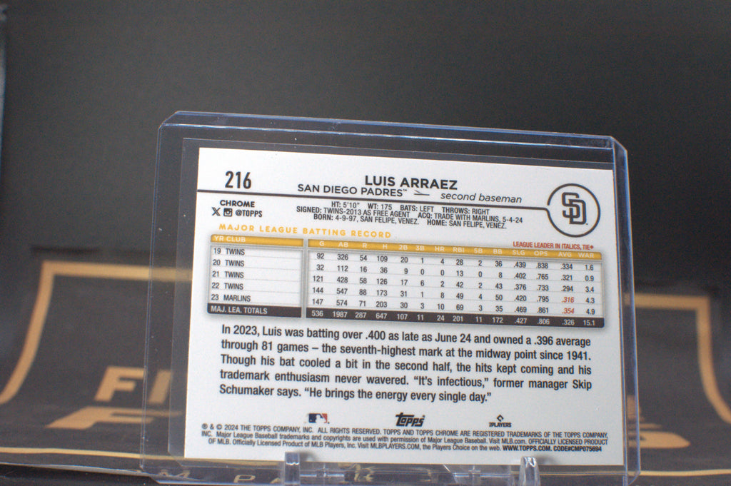 2024 Topps Chrome Luis Arraez [Sepia Refractor] #216 **Free Shipping @ $10+**