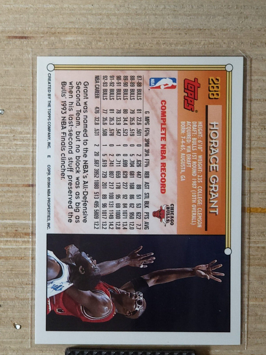 1993-94 Topps - Horace Grant #288 Gold