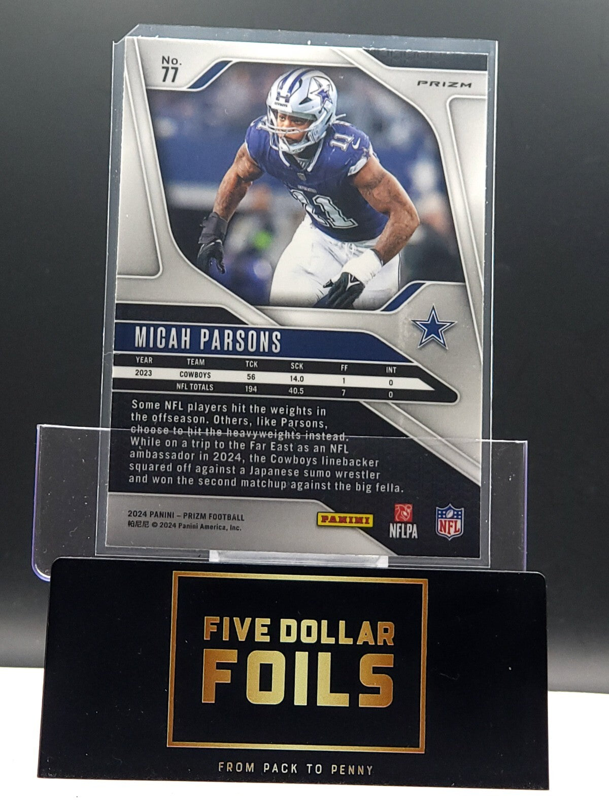 *Free Shipping @ $10* 2024 Panini Prizm #77 Micah Parsons Red White Blue