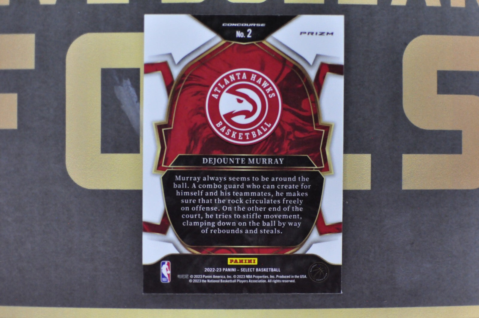 Dejounte Murray [Orange Flash] #2 (2022 Panini Select)