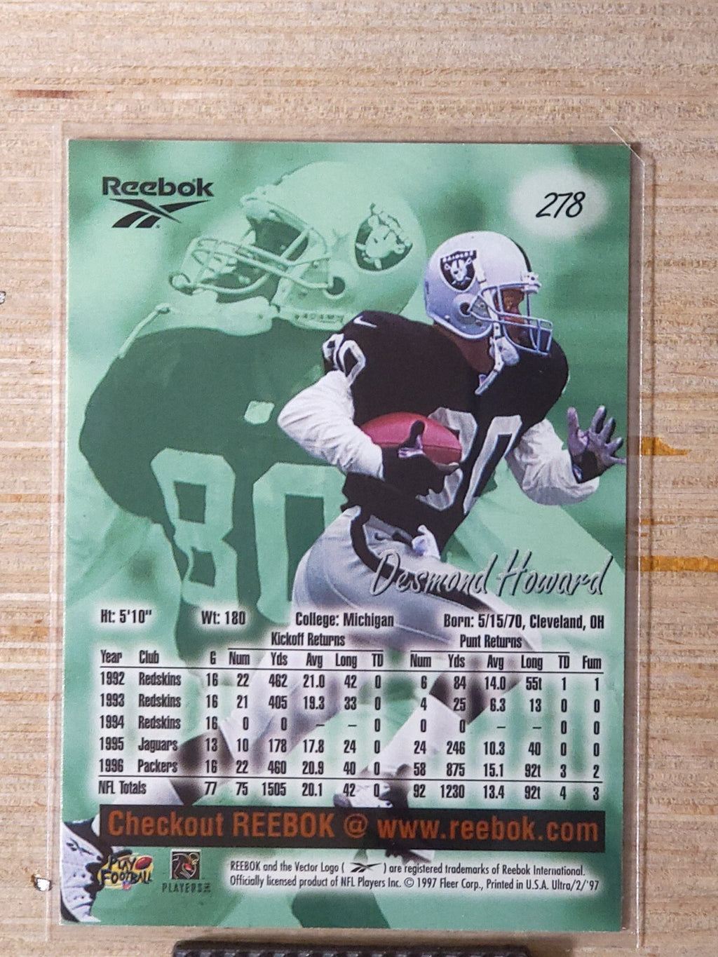 1997 Fleer Ultra Football Desmond Howard #278
