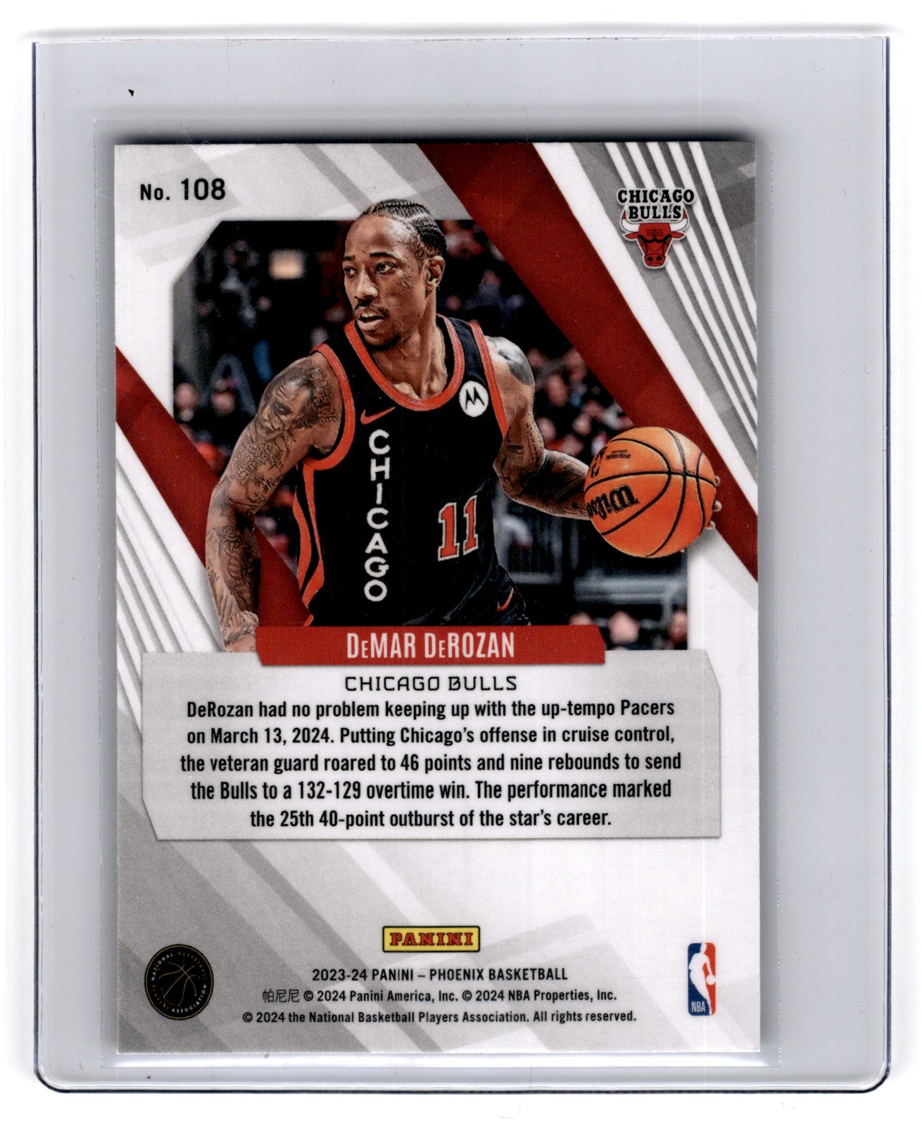 2023 Panini Phoenix DeMar DeRozan #108 **Free Shipping @ $10+**