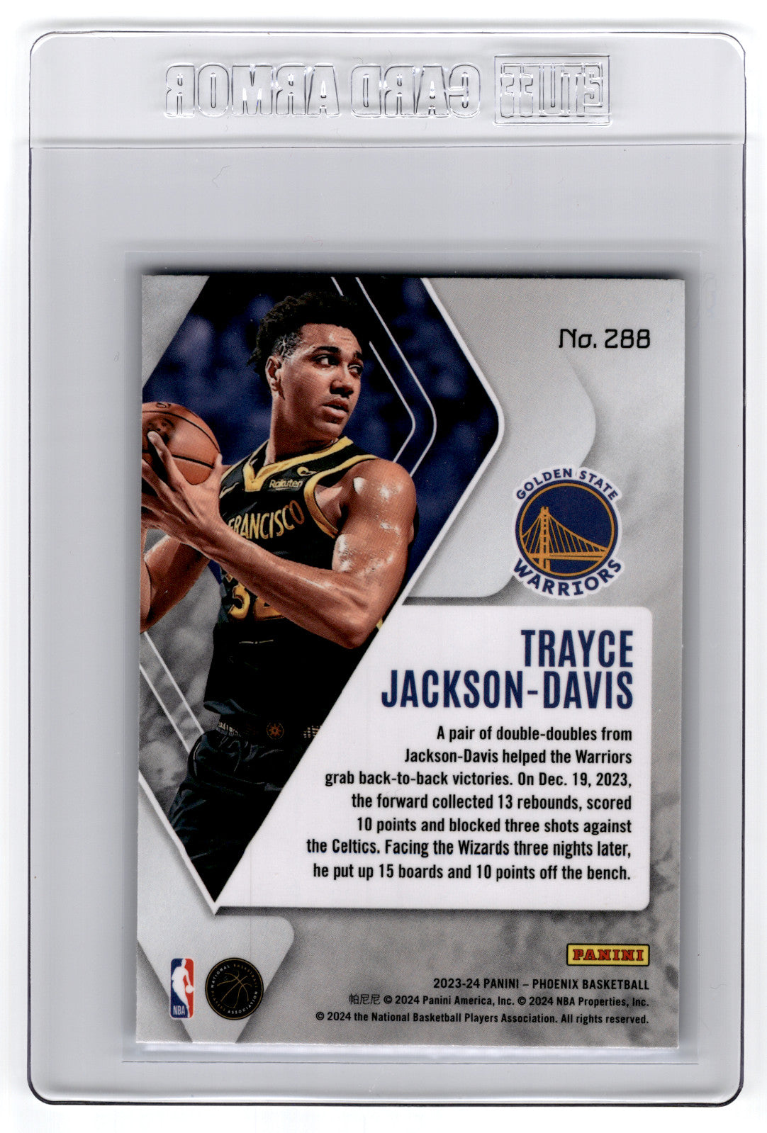 2023 Panini Phoenix Trayce Jackson-Davis #288 **Free Shipping @ $10+**