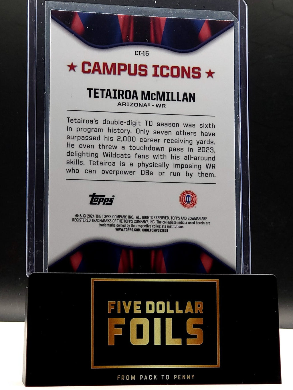 2024 Bowman University Chrome - Campus Icons #CI-15 Tetairoa McMillan