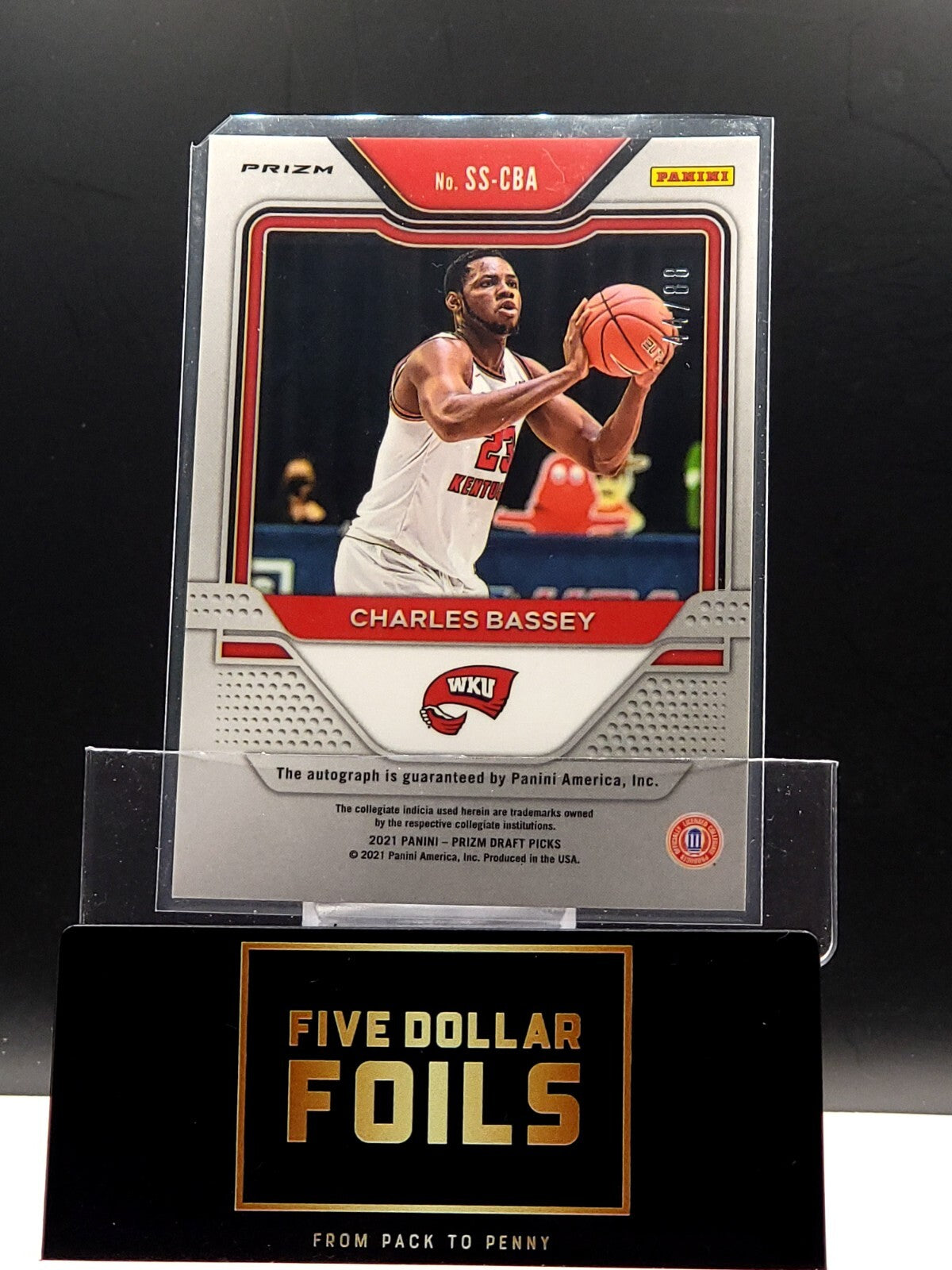 2021 Panini Prizm Draft Picks Auto #SS-CBA  Charles Bassey Choice Red 44/88