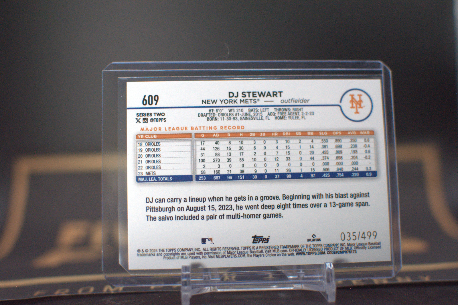 2024 Topps : DJ Stewart [Green Foil] #609 035/499
