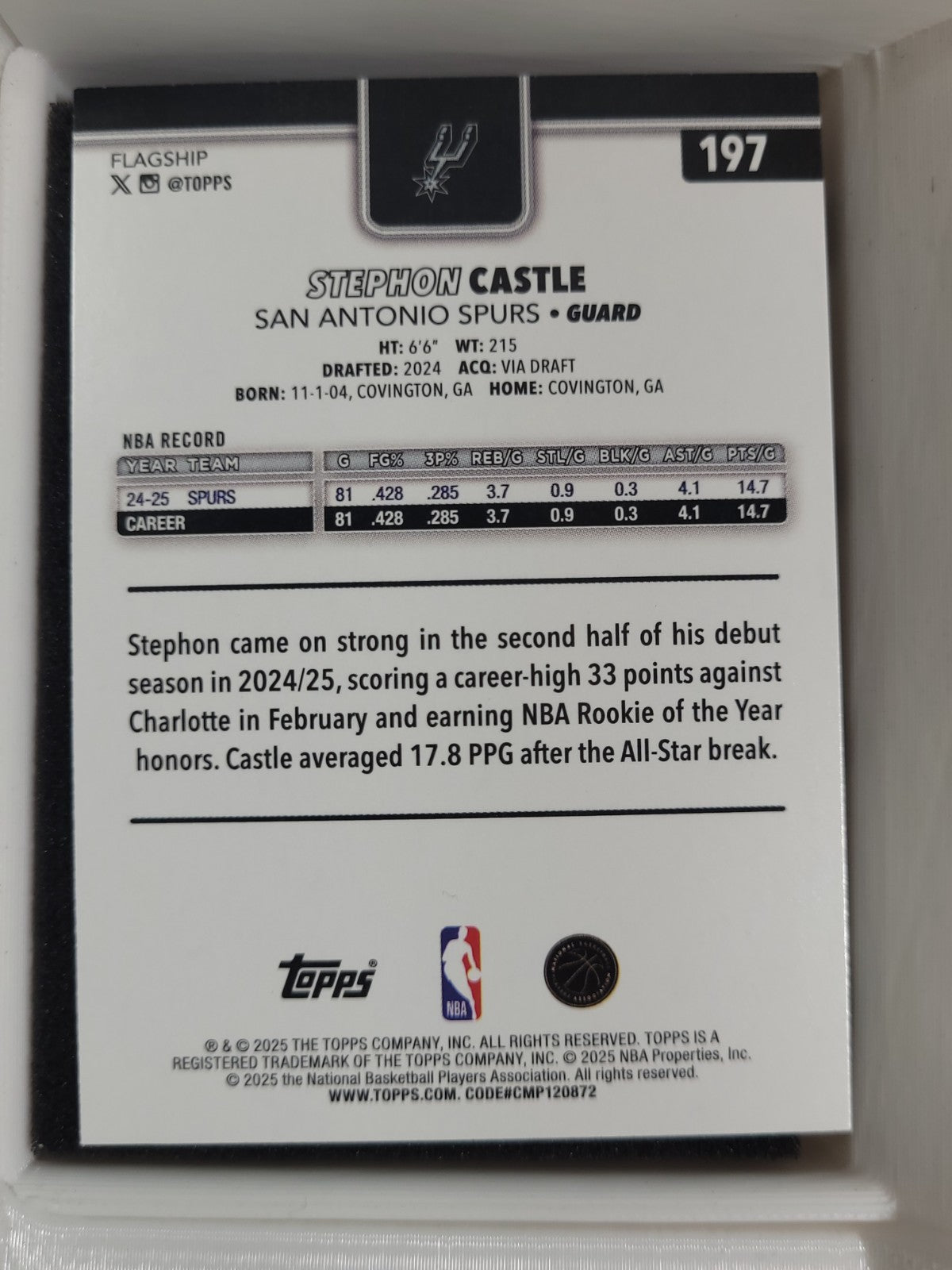 2025-26 Topps Basketball #197 Stephon Castle