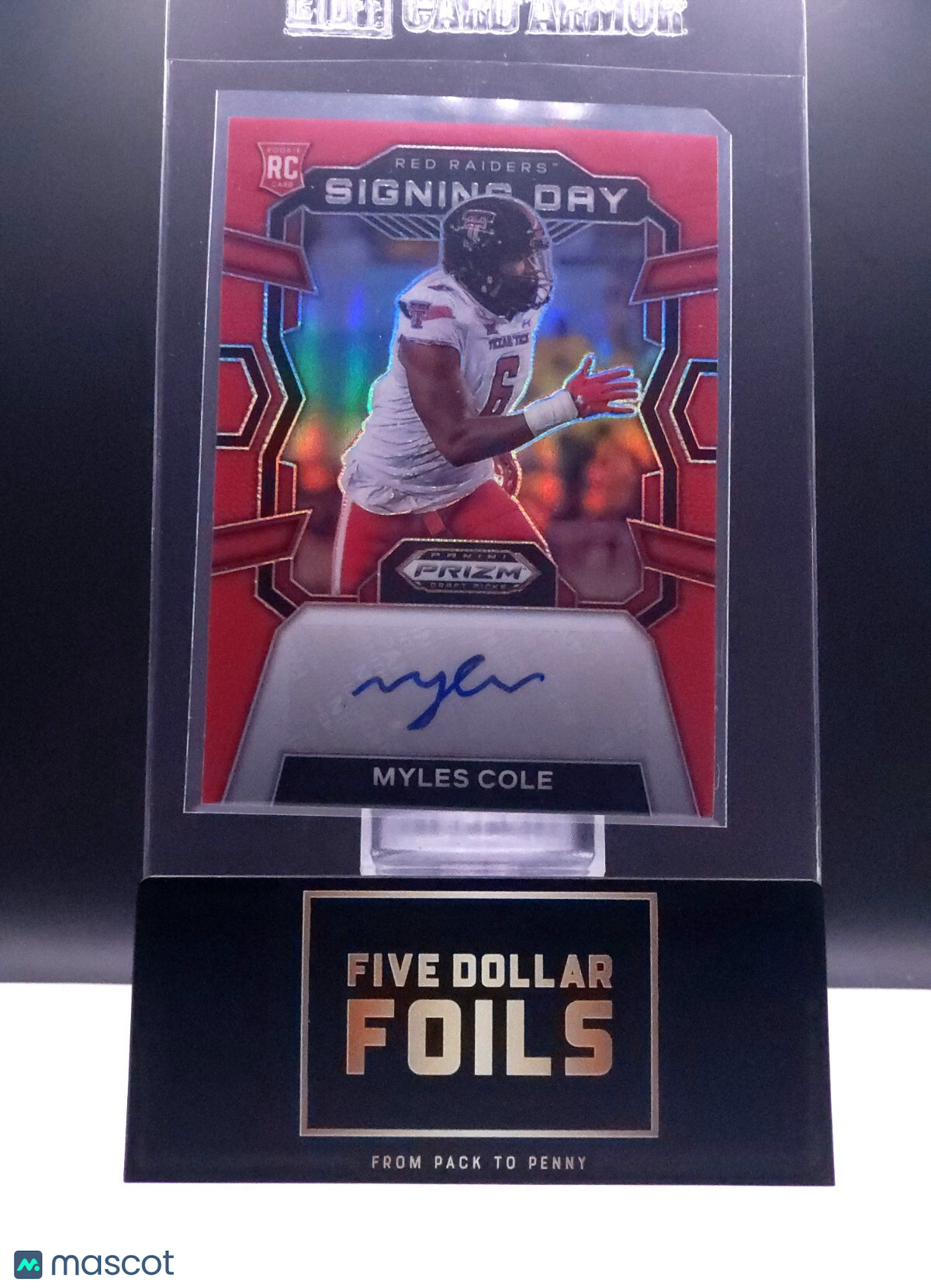2024 Panini Prizm Draft Picks Auto Signing Day #SD-MCE Myles Cole Red 102/199