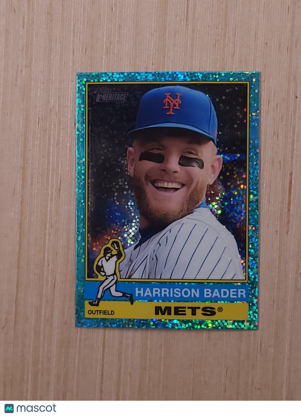 2025 Topps Heritage - Harrison Bader #189 Chrome Light Blue Sparkle Refractor