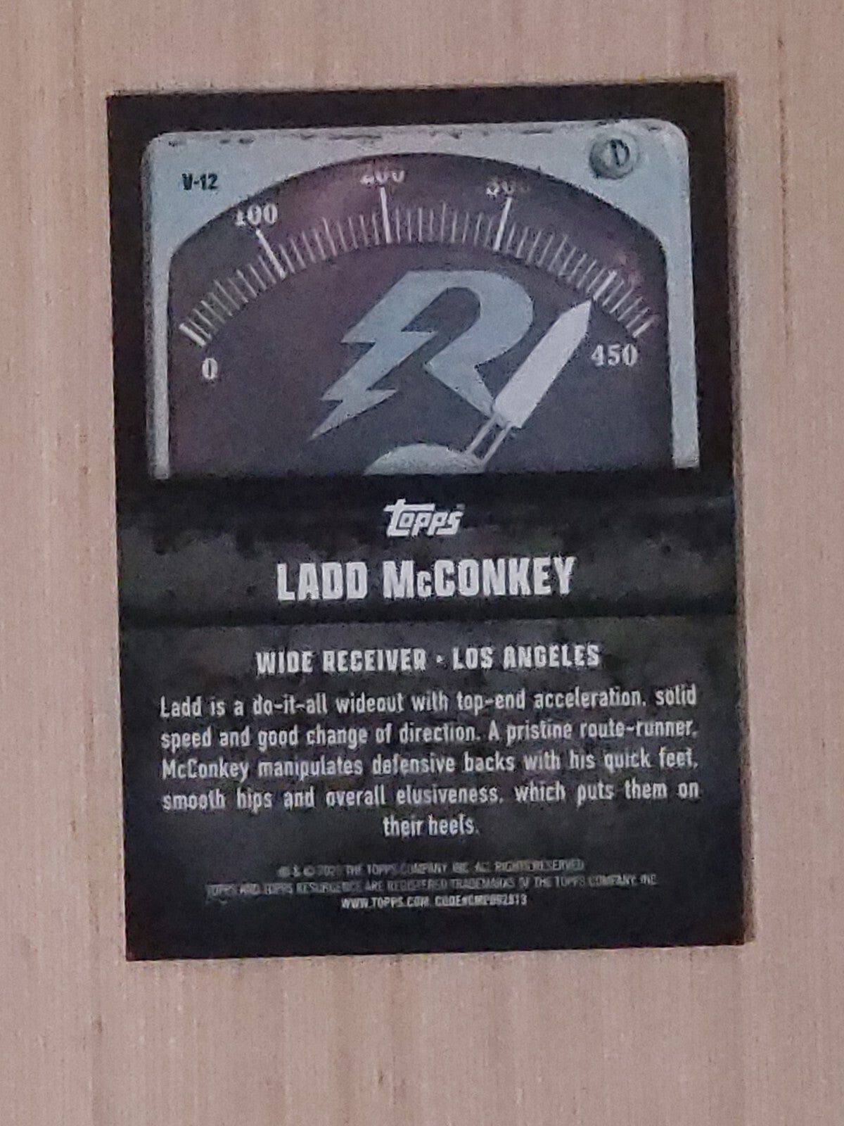 2025 Topps Resurgence Voltaic V-12 Ladd McConkey