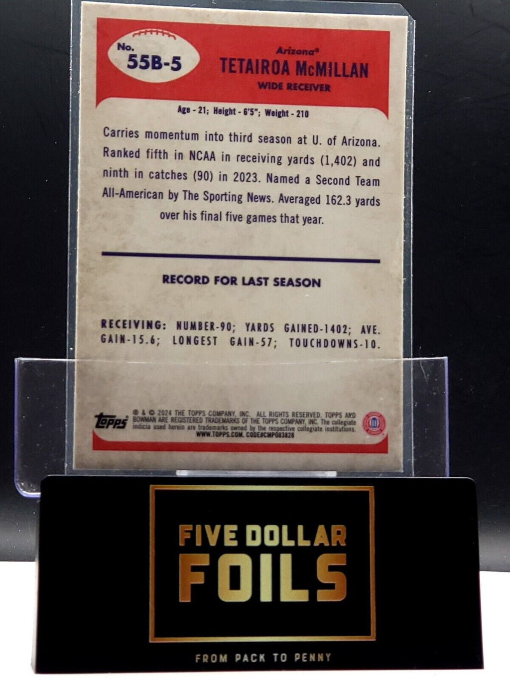 2024 Bowman University Chrome 1955 Bowman  #55B-5 Tetairoa McMillan