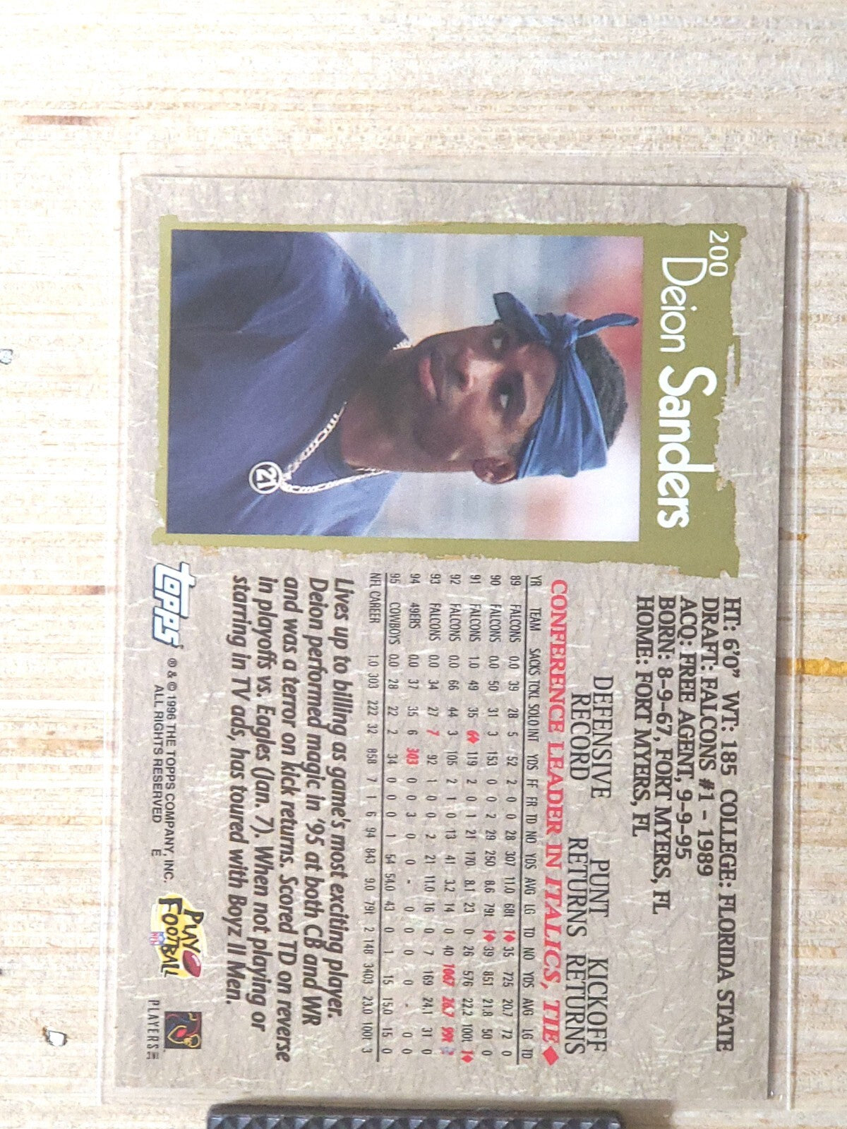 1996 Topps - Deion Sanders #200