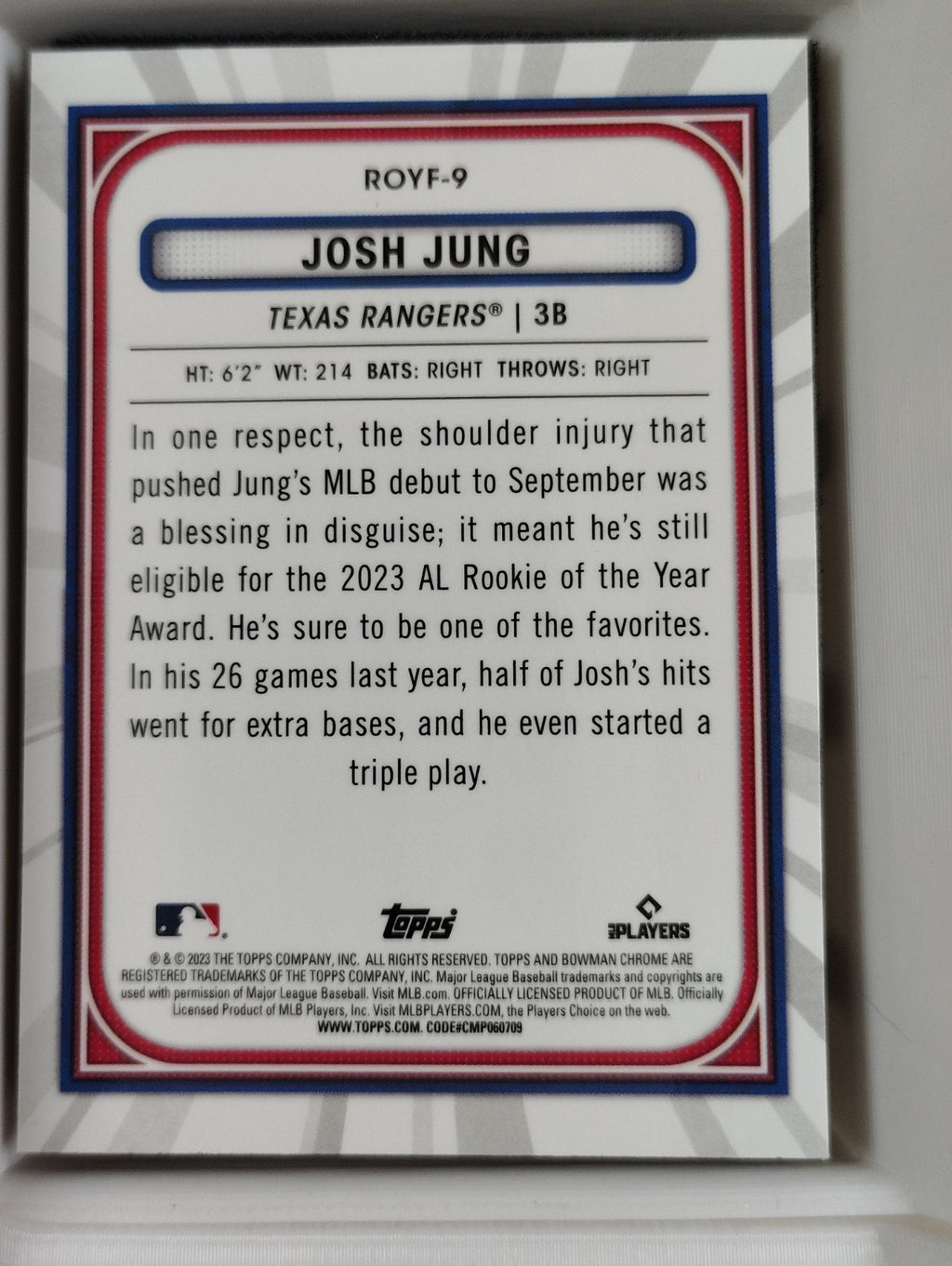 2023 Bowman - Rookie of the Year Favorites #ROYF-9 Josh Jung