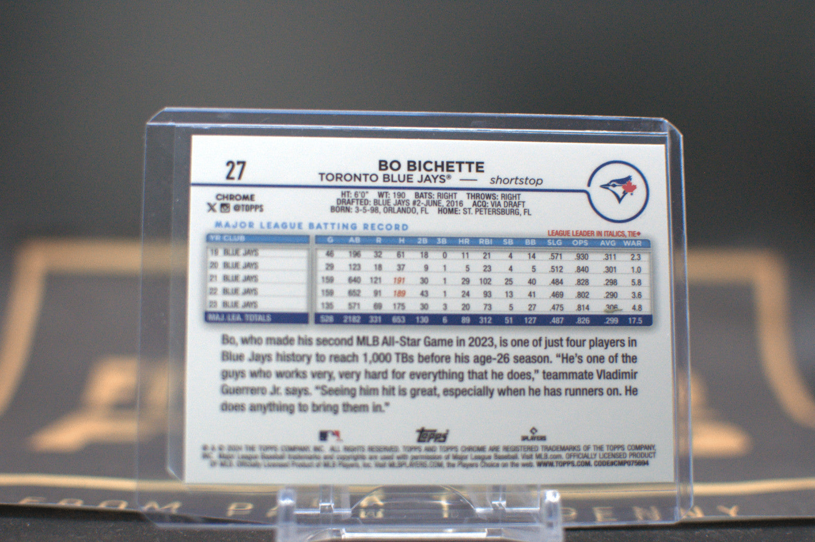 2024 Topps Chrome: Bo Bichette #27