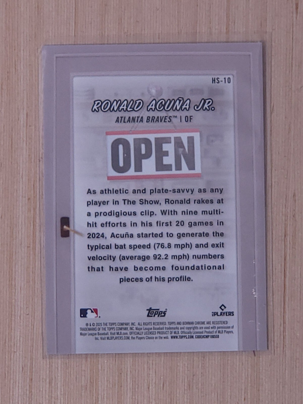 2025 Bowman Chrome Acuna's Home Run Haven HS-10