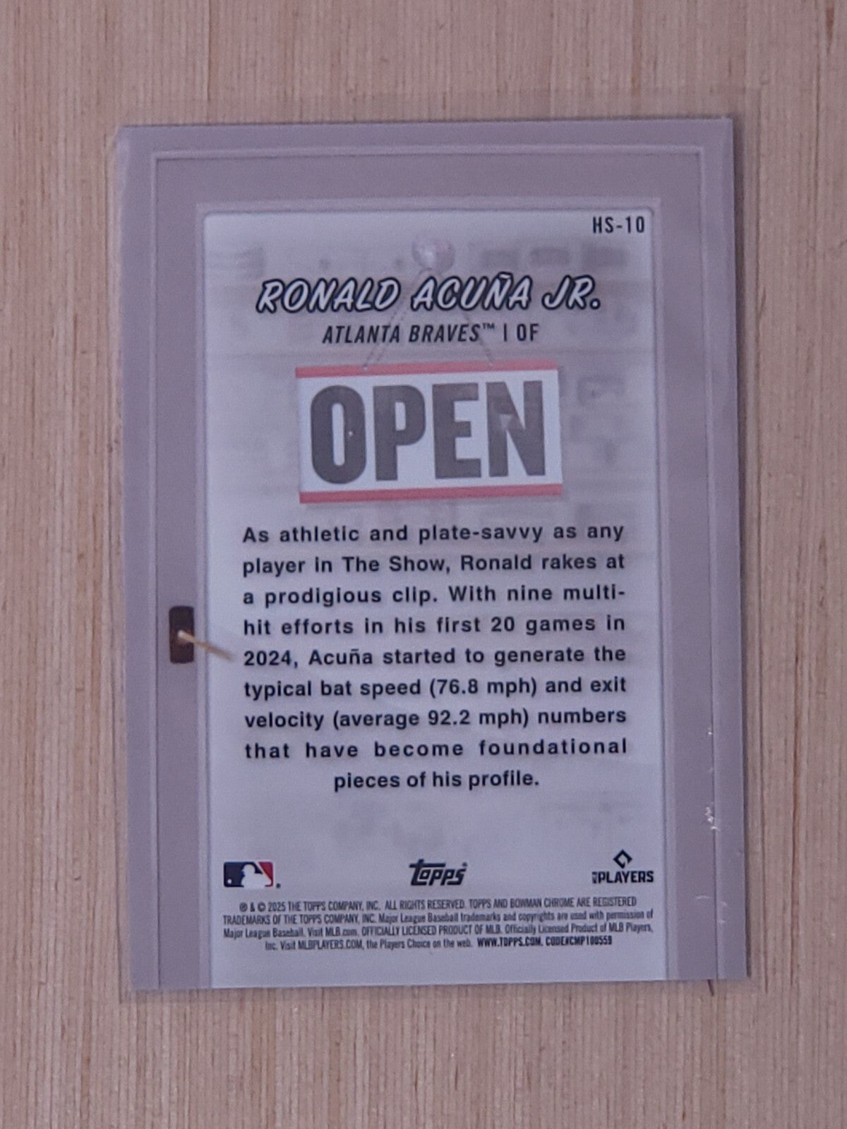 2025 Bowman Chrome Acuna's Home Run Haven HS-10