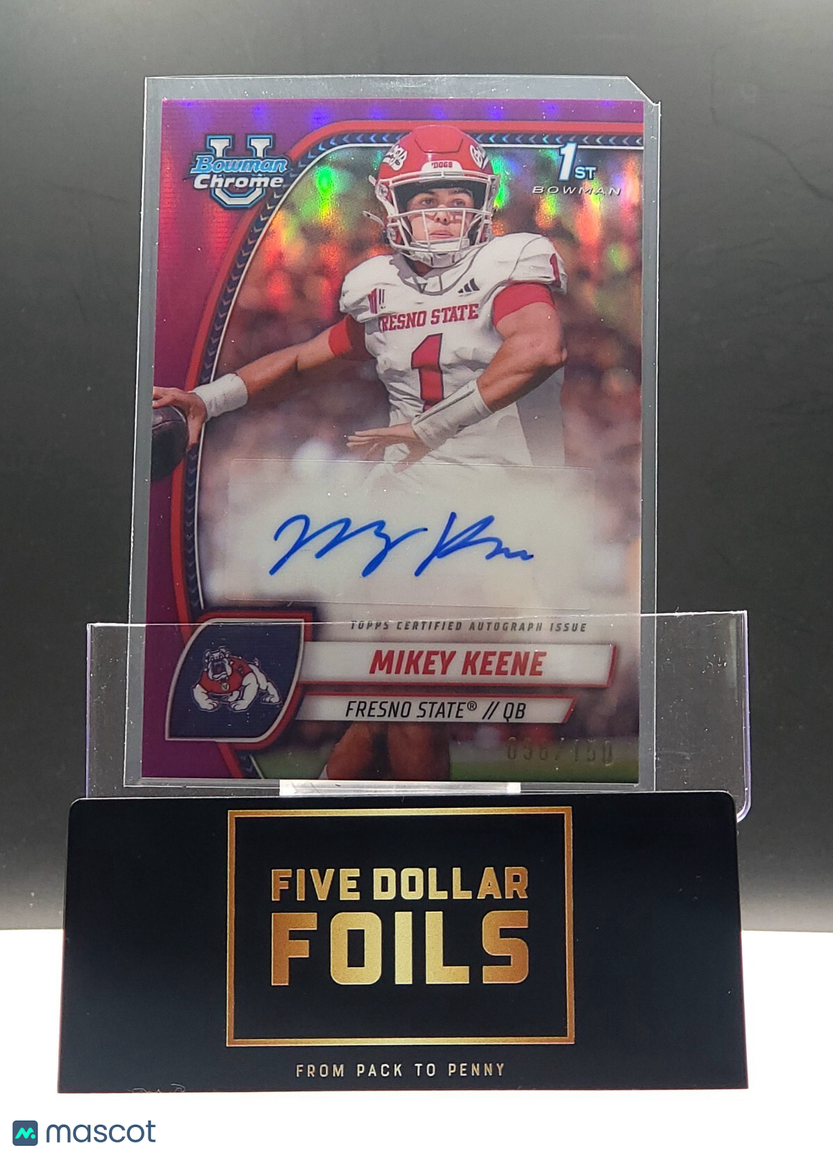 2024 Bowman University Chrome Auto #PA-MKE Mikey Keene Magenta 098/150