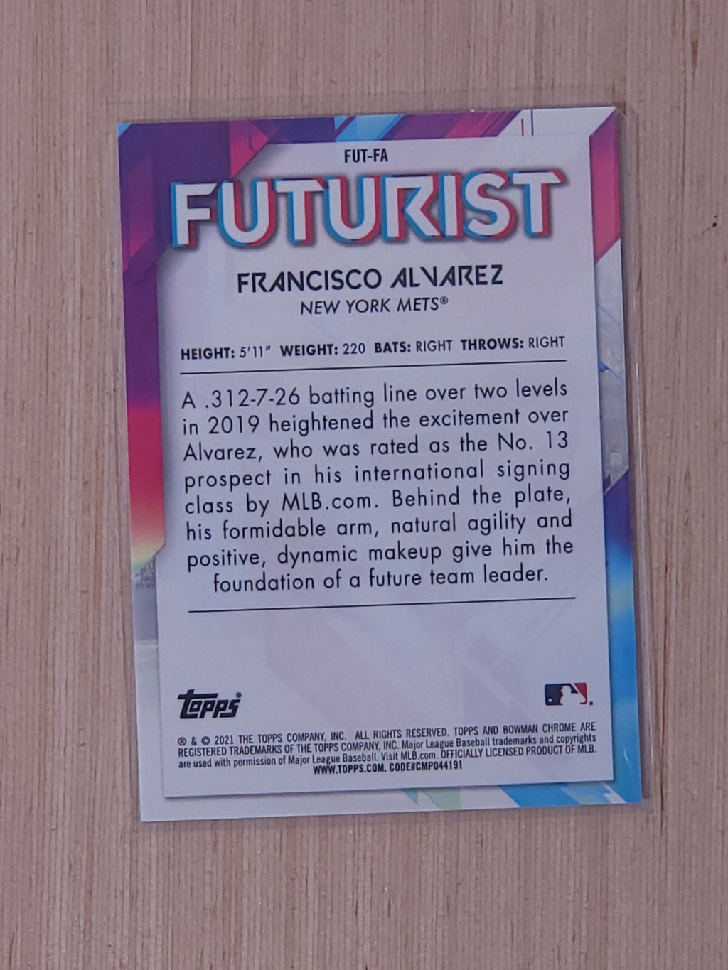 2021 Bowman - Futurist Francisco Alvarez #FUT-FA (RC)