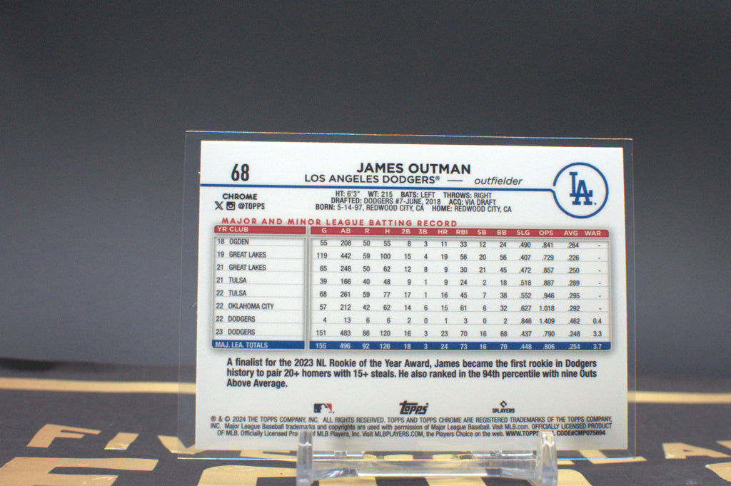 2024 Topps Chrome : James Outman [RayWave Refractor] #68 **Free Shipping @ $10+*