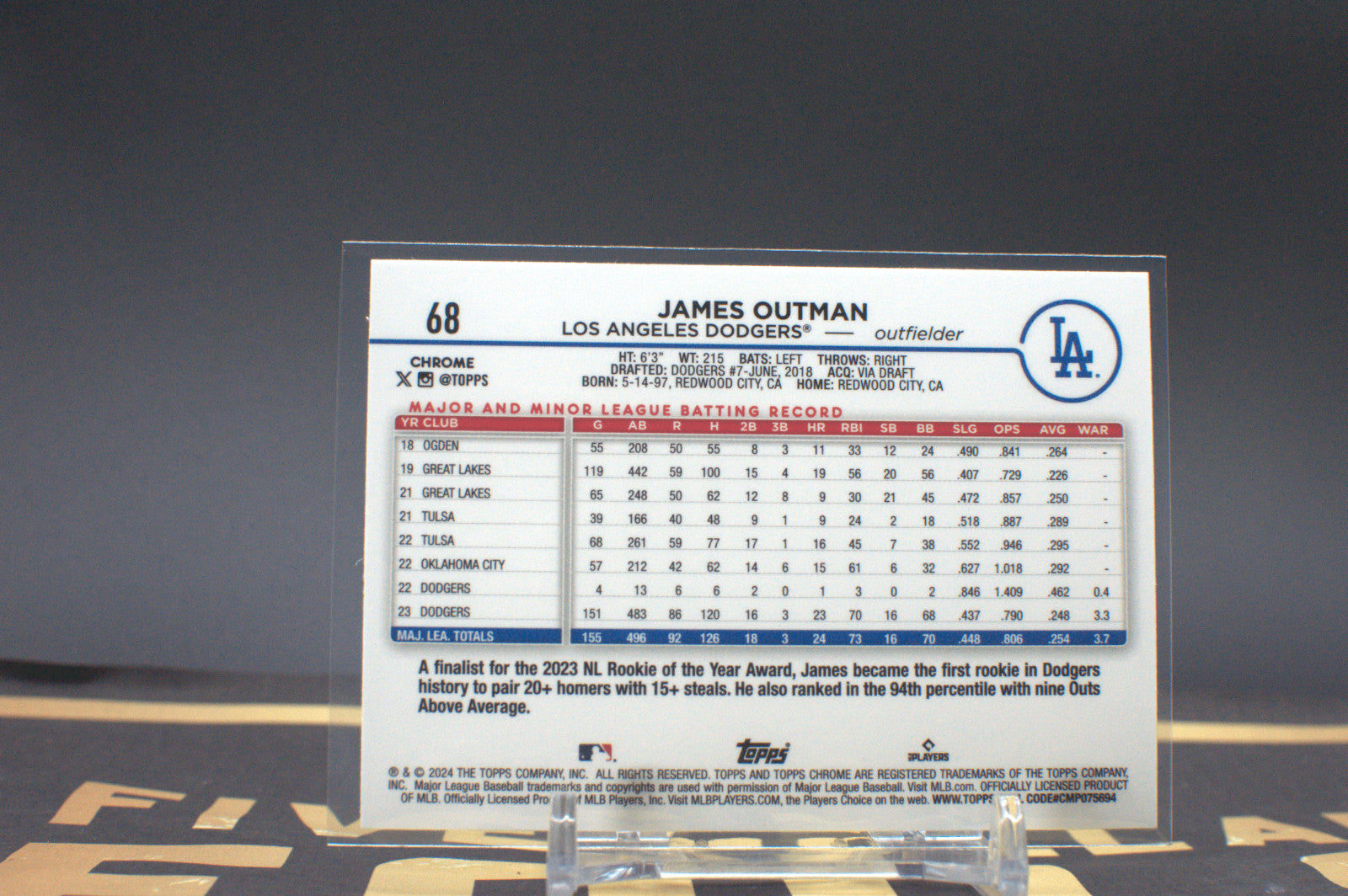 2024 Topps Chrome : James Outman [RayWave Refractor] #68 **Free Shipping @ $10+*