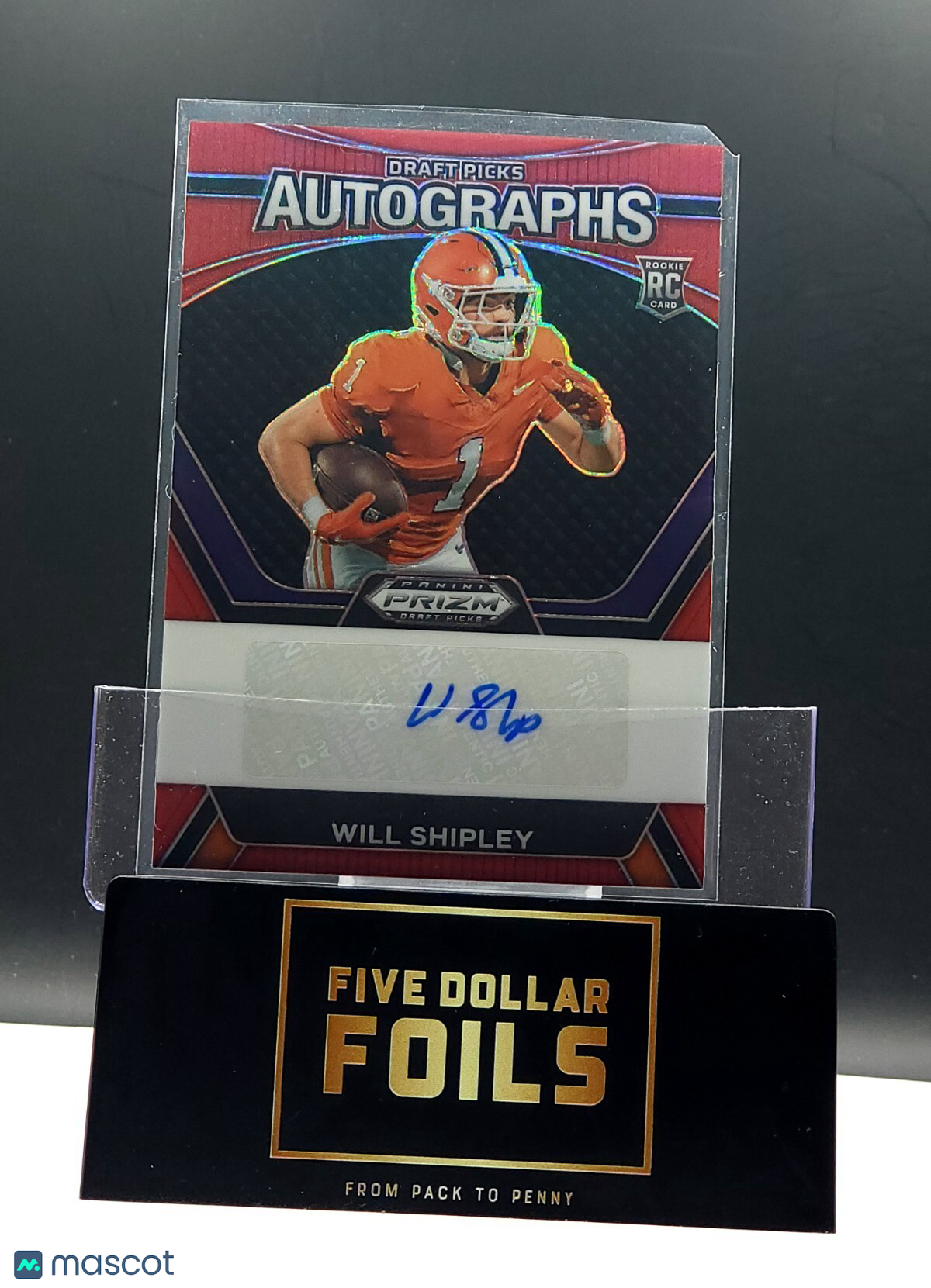 2024 Panini Prizm Draft Picks Auto RED #DPA-WSY Will Shipley 055/199