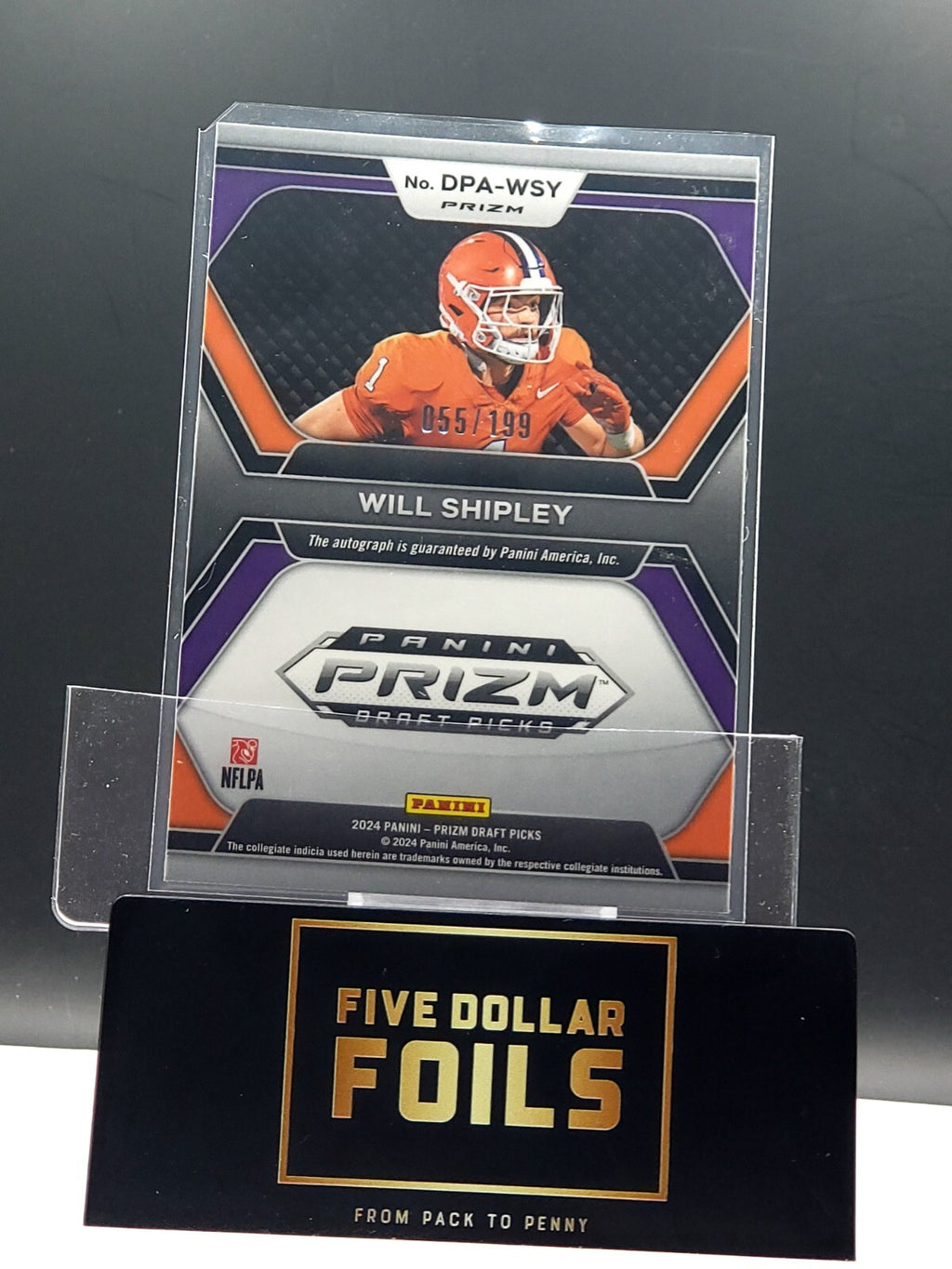 2024 Panini Prizm Draft Picks Auto RED #DPA-WSY Will Shipley 055/199