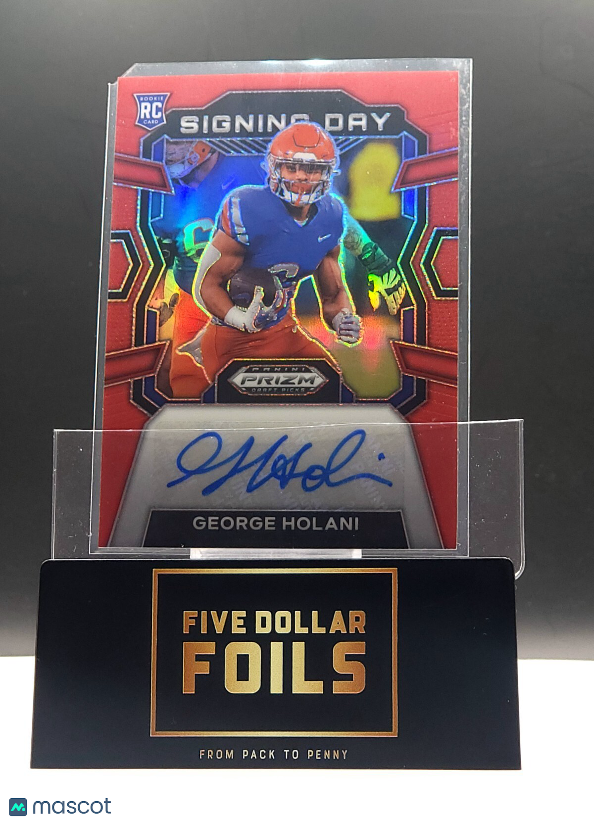 2024 Panini Prizm Draft Picks Signing Day #SD-GHI George Holani Red 124/199 Auto