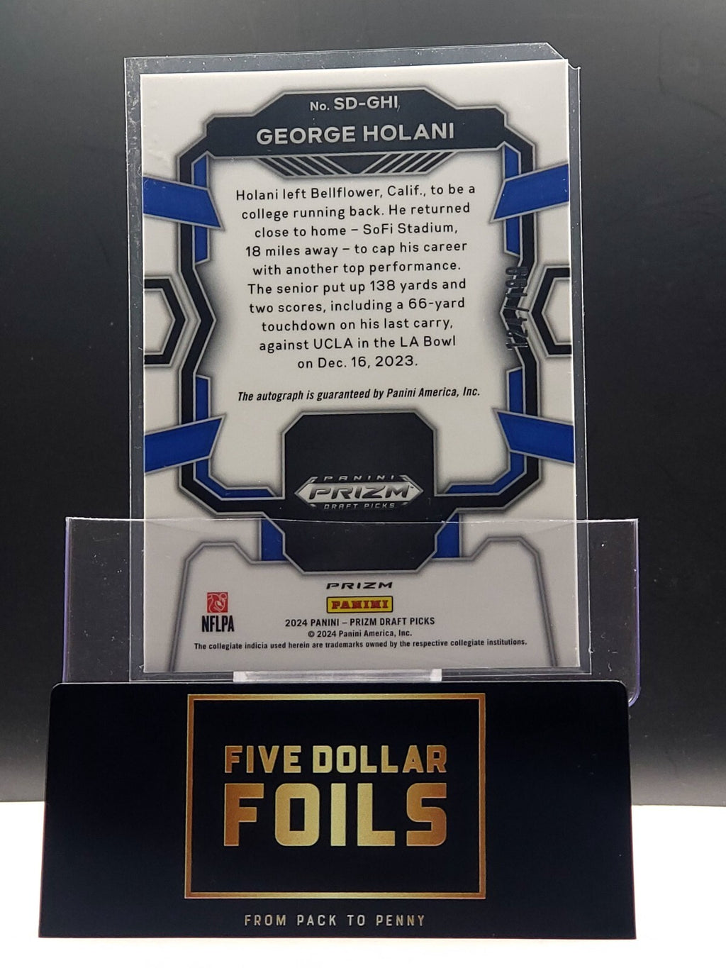 2024 Panini Prizm Draft Picks Signing Day #SD-GHI George Holani Red 124/199 Auto