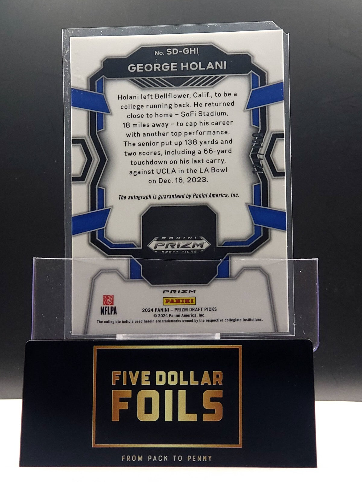 2024 Panini Prizm Draft Picks Signing Day #SD-GHI George Holani Red 124/199 Auto