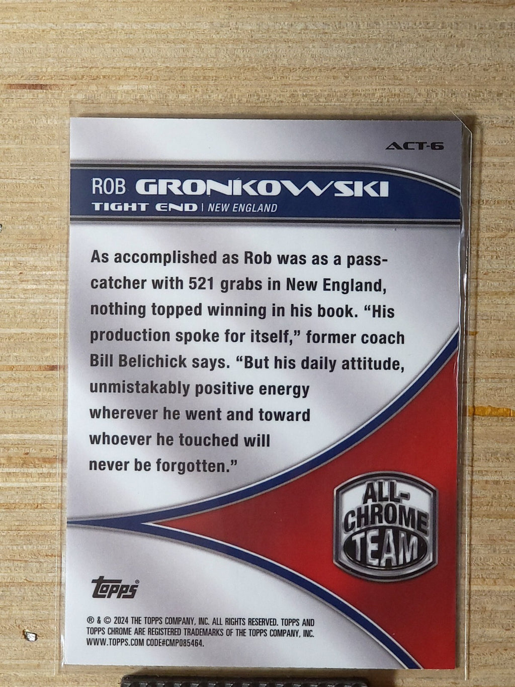 2024 Topps Chrome Football All Chrome Team Lazer Rob Gronkowski ACT-6