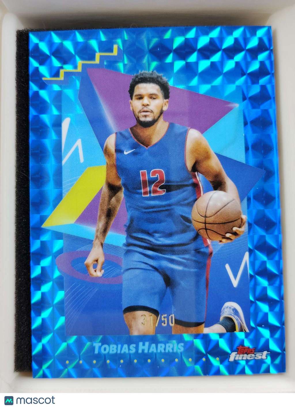 2024-25 Topps Finest Tobias Harris #124 Blue Checkerboard 31/50