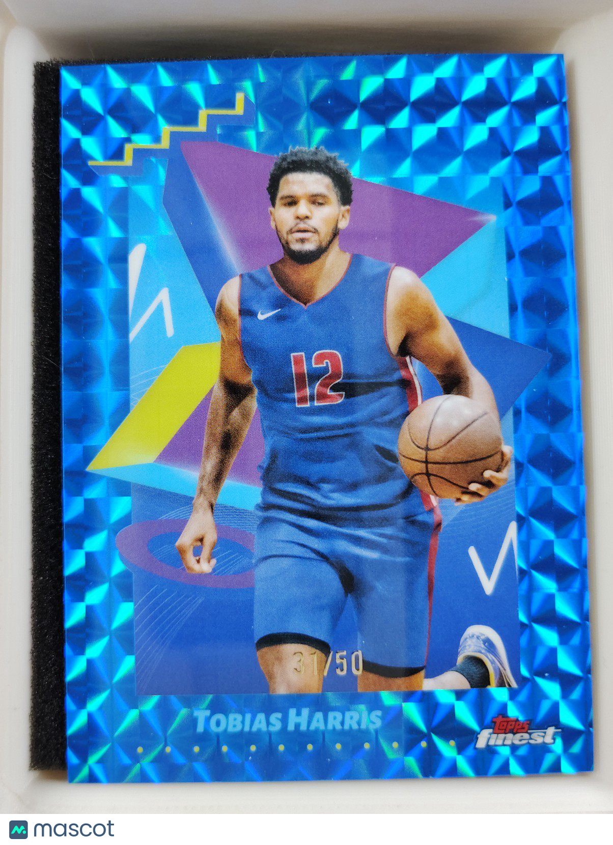 2024-25 Topps Finest Tobias Harris #124 Blue Checkerboard 31/50