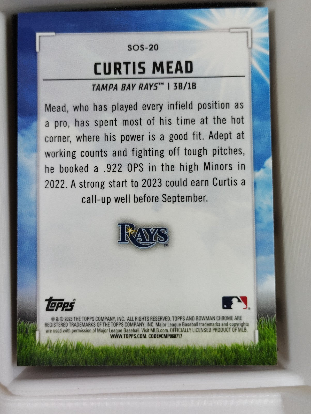 2023 Bowman - Sights on September Curtis Mead #SOS-20 (RC)