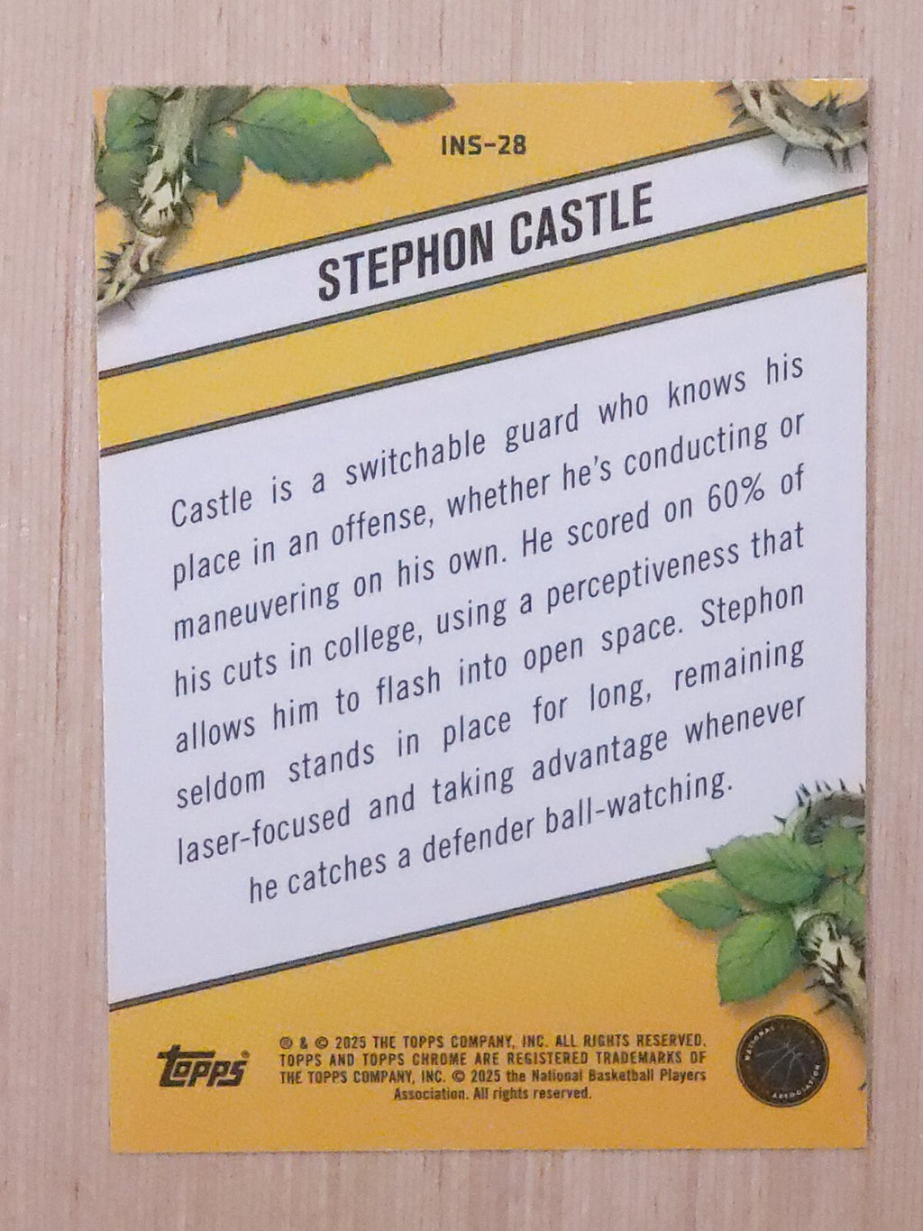 2024-25 Topps Chrome #INS-28 Stephon Castle Instinct
