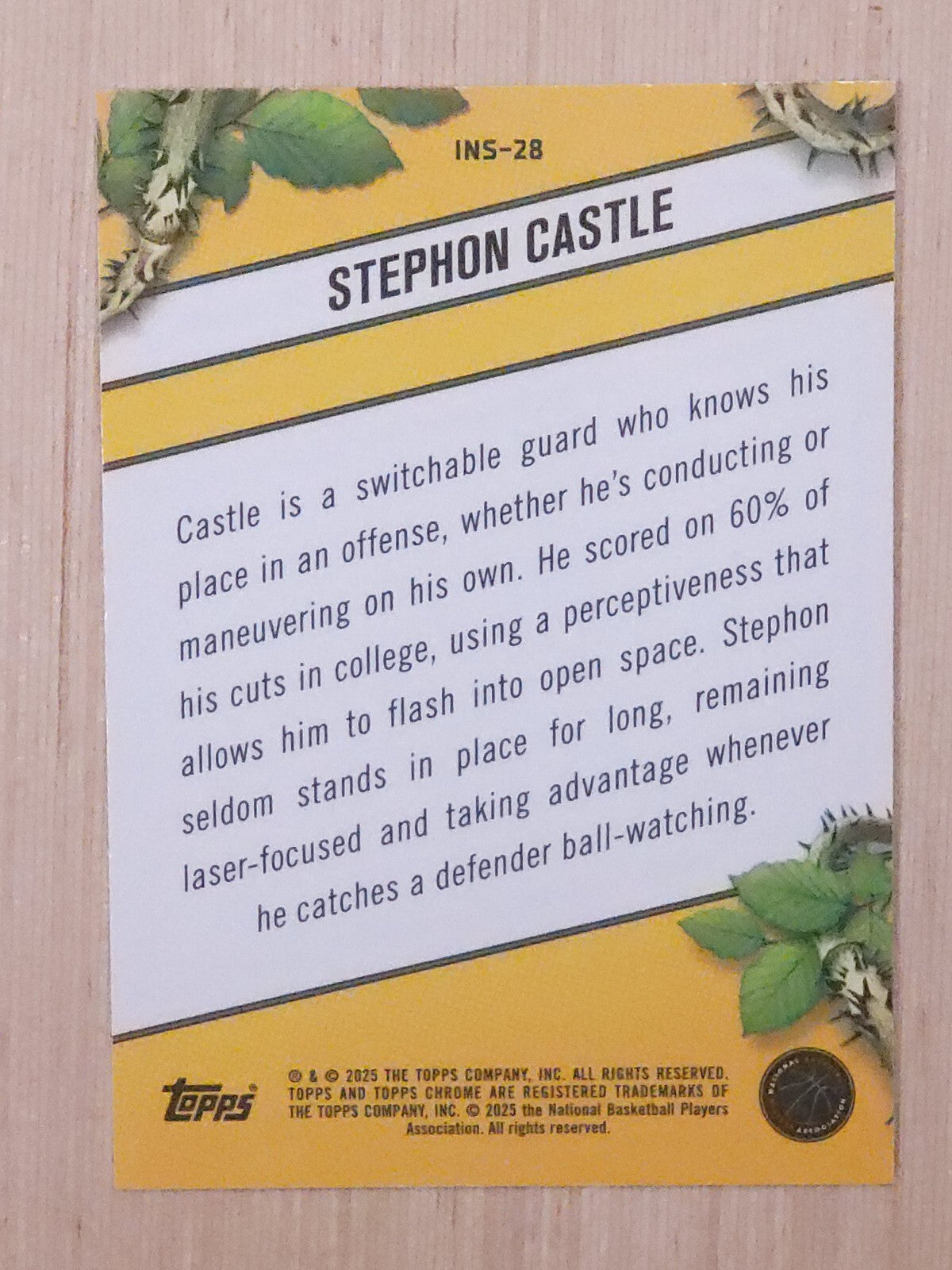 2024-25 Topps Chrome #INS-28 Stephon Castle Instinct