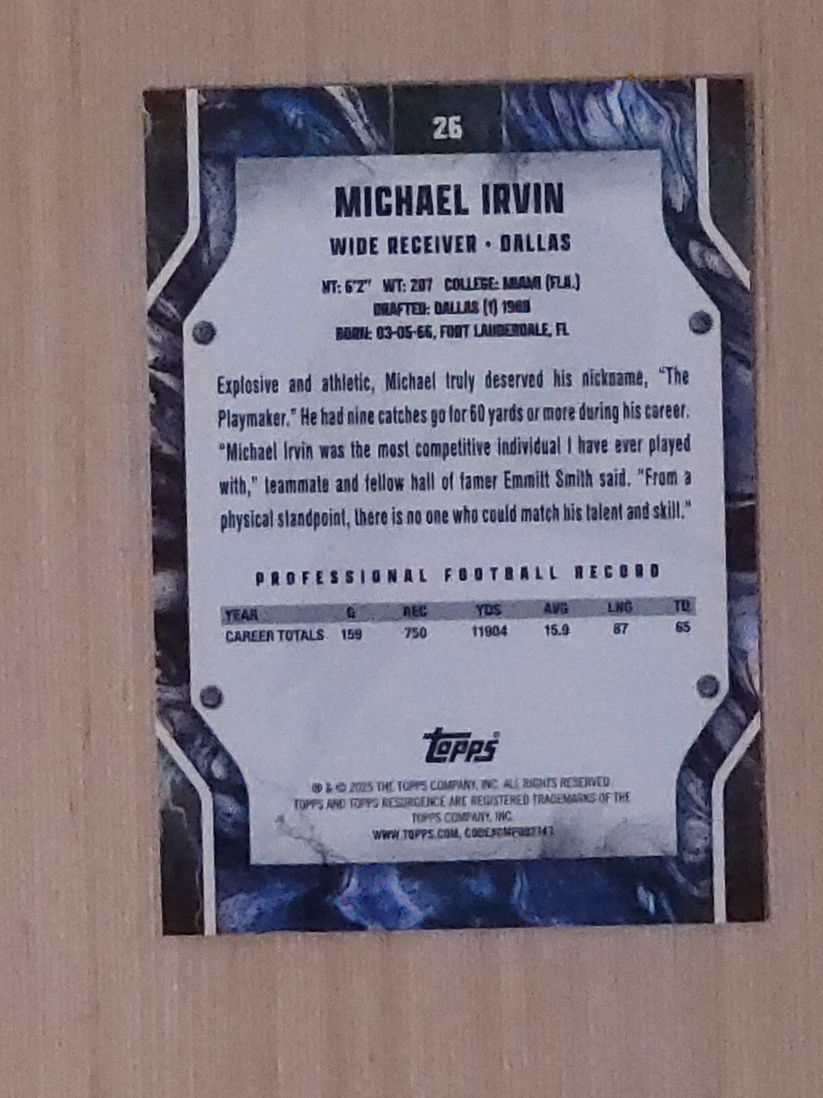 2025 Topps Resurgence 26 Michael Irvin Blue Circles