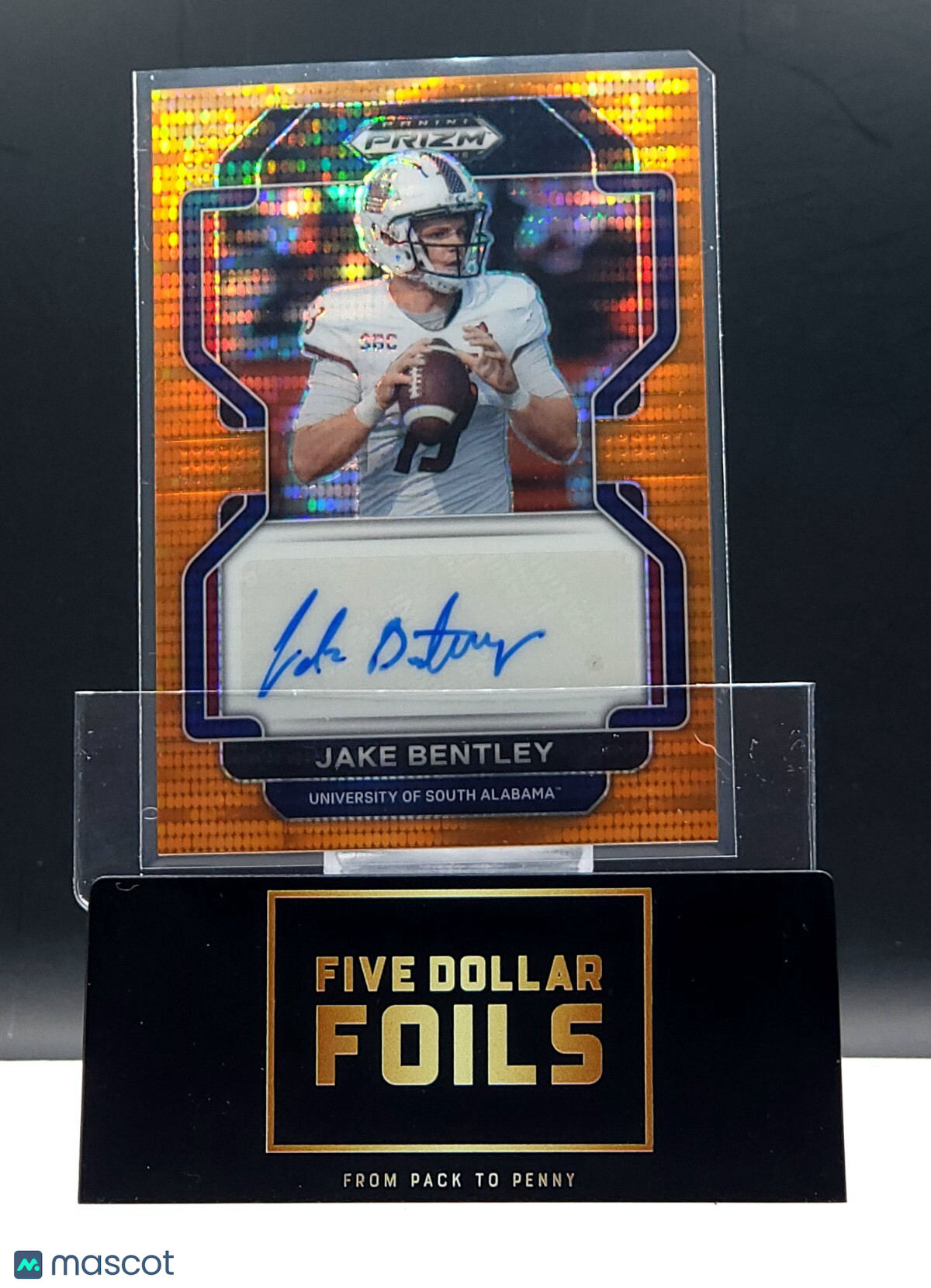 2022 Panini Prizm Draft Picks Auto #RA-JBE Jake Bentley Orange Pulsar 13/35