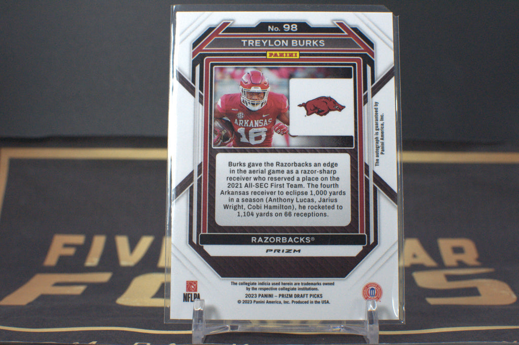 2023 Panini Prizm Draft Picks Treylon Burks [Silver Autograph] #98