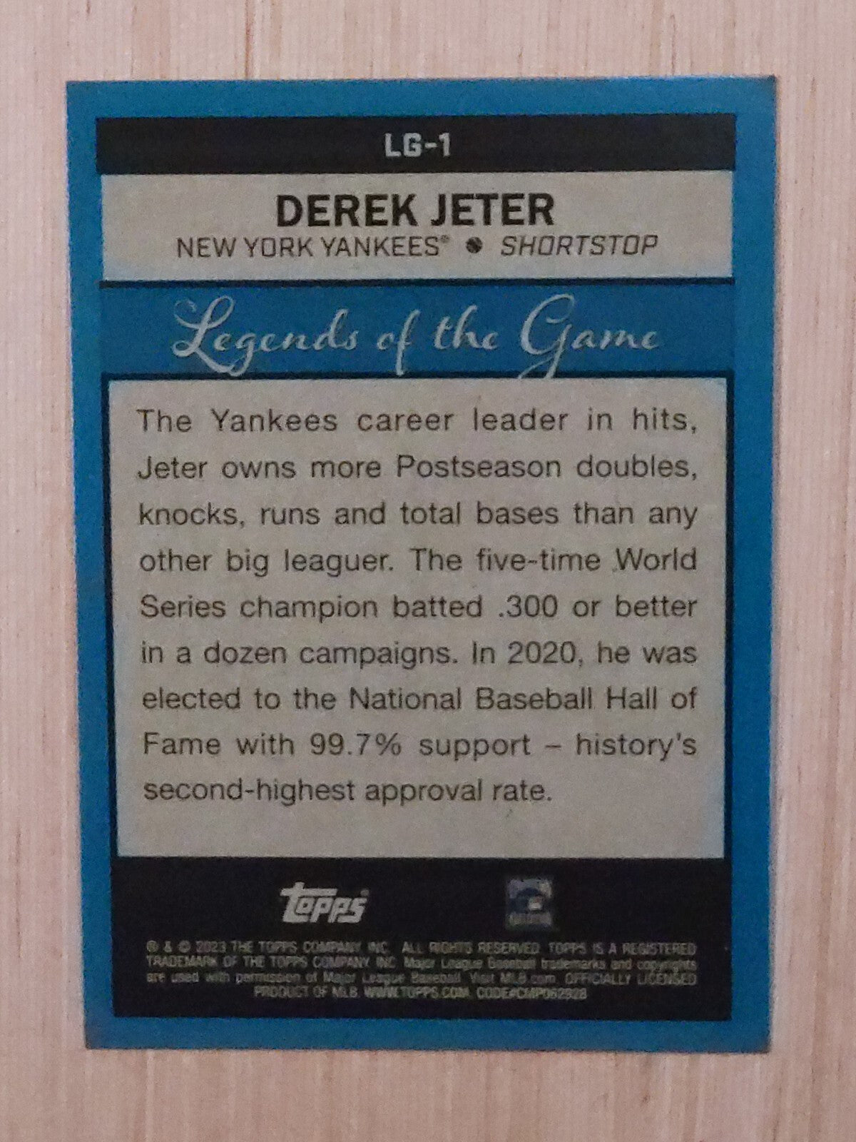 2023 Topps Series 2 - Legends of the Game Derek Jeter #LG-1