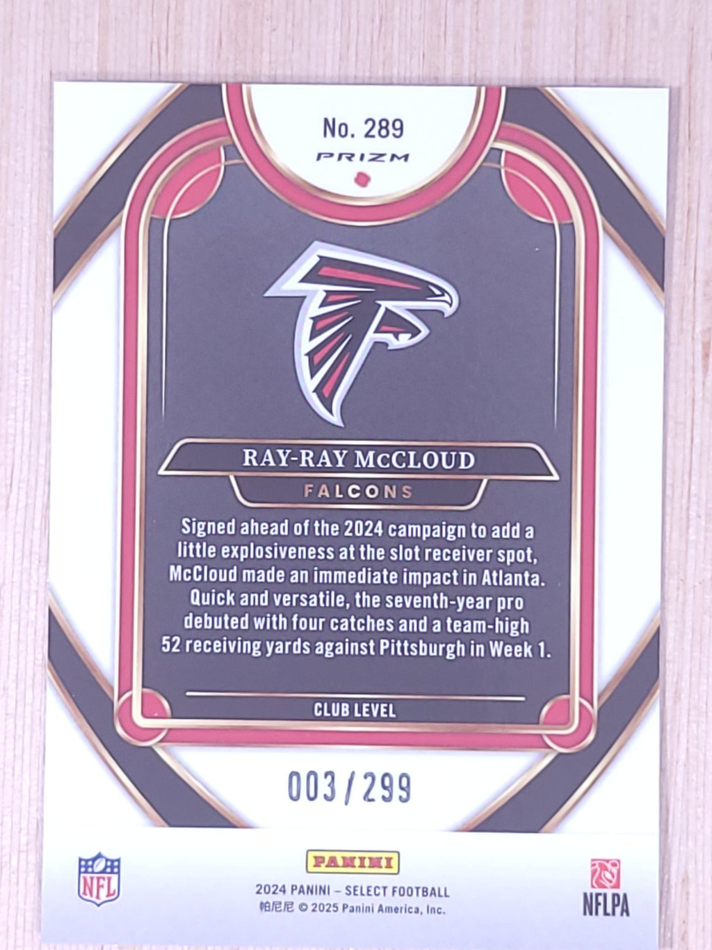 2024 Panini Select #289 Ray-Ray McCloud Bronze  Shock 003/299