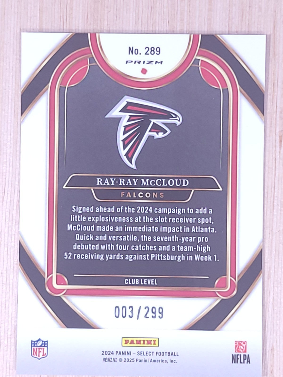 2024 Panini Select #289 Ray-Ray McCloud Bronze  Shock 003/299