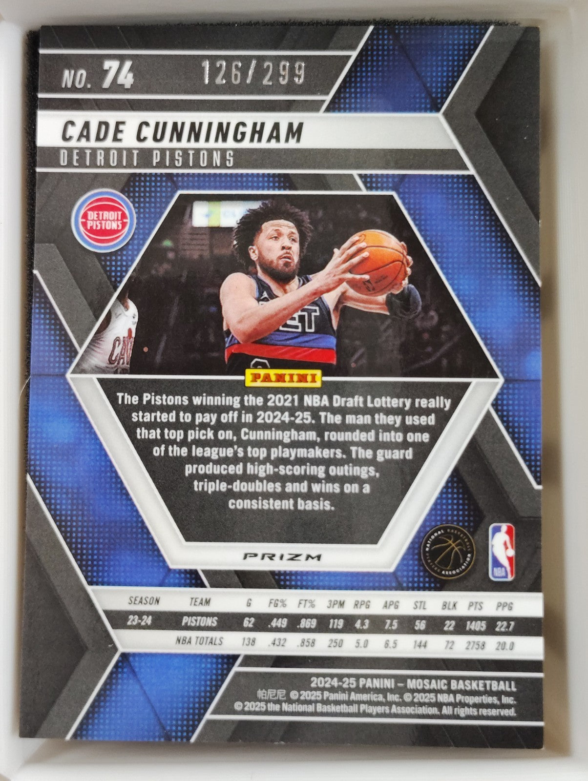 2024-25 Panini Mosaic Cade Cunningham #74 Red Seismic 126/299