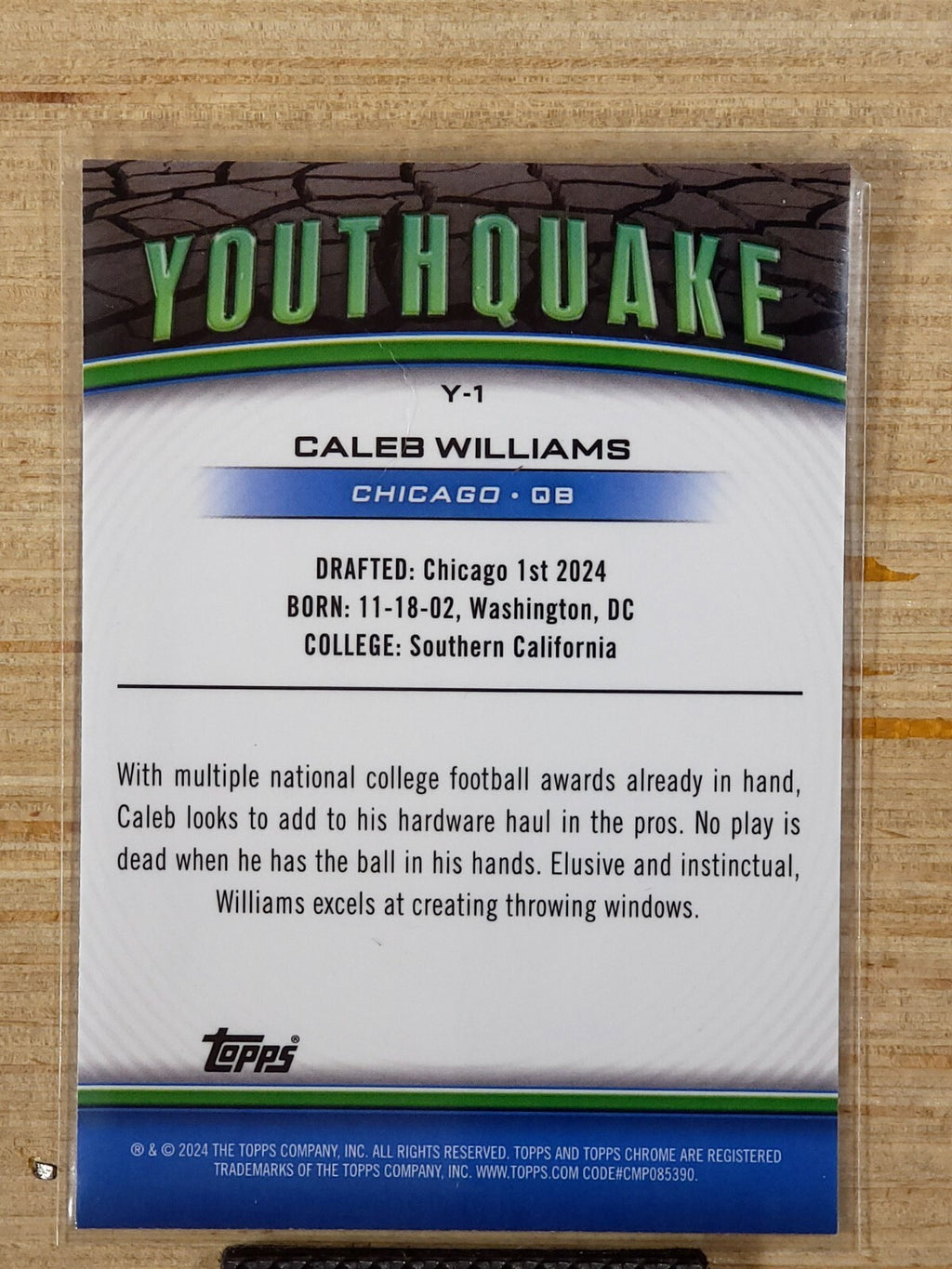 2024 Topps Chrome Youthquake Caleb Williams Y-1 X fractor