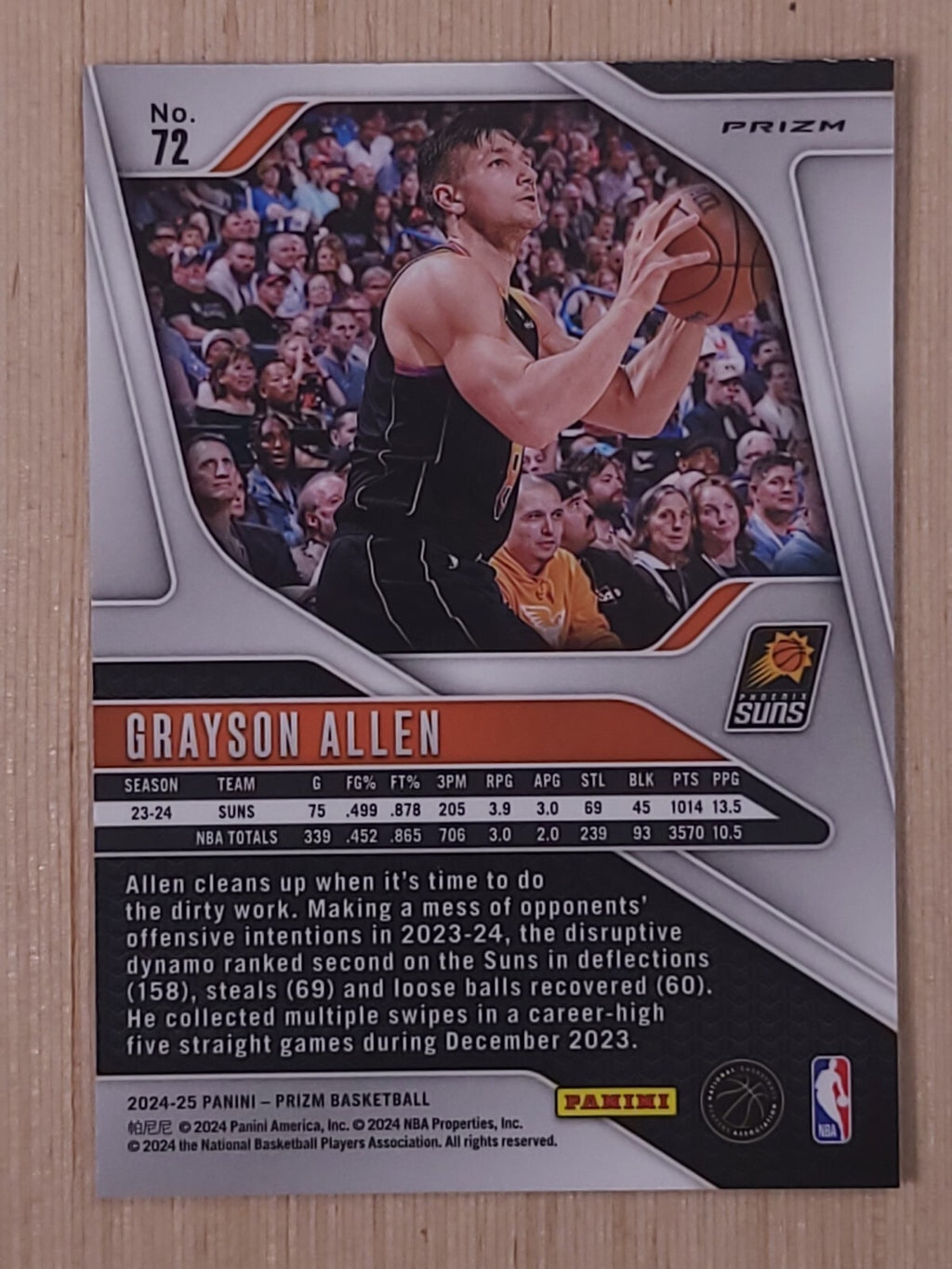 2025 Panini Prizm #72 Grayson Allen Orange Ice