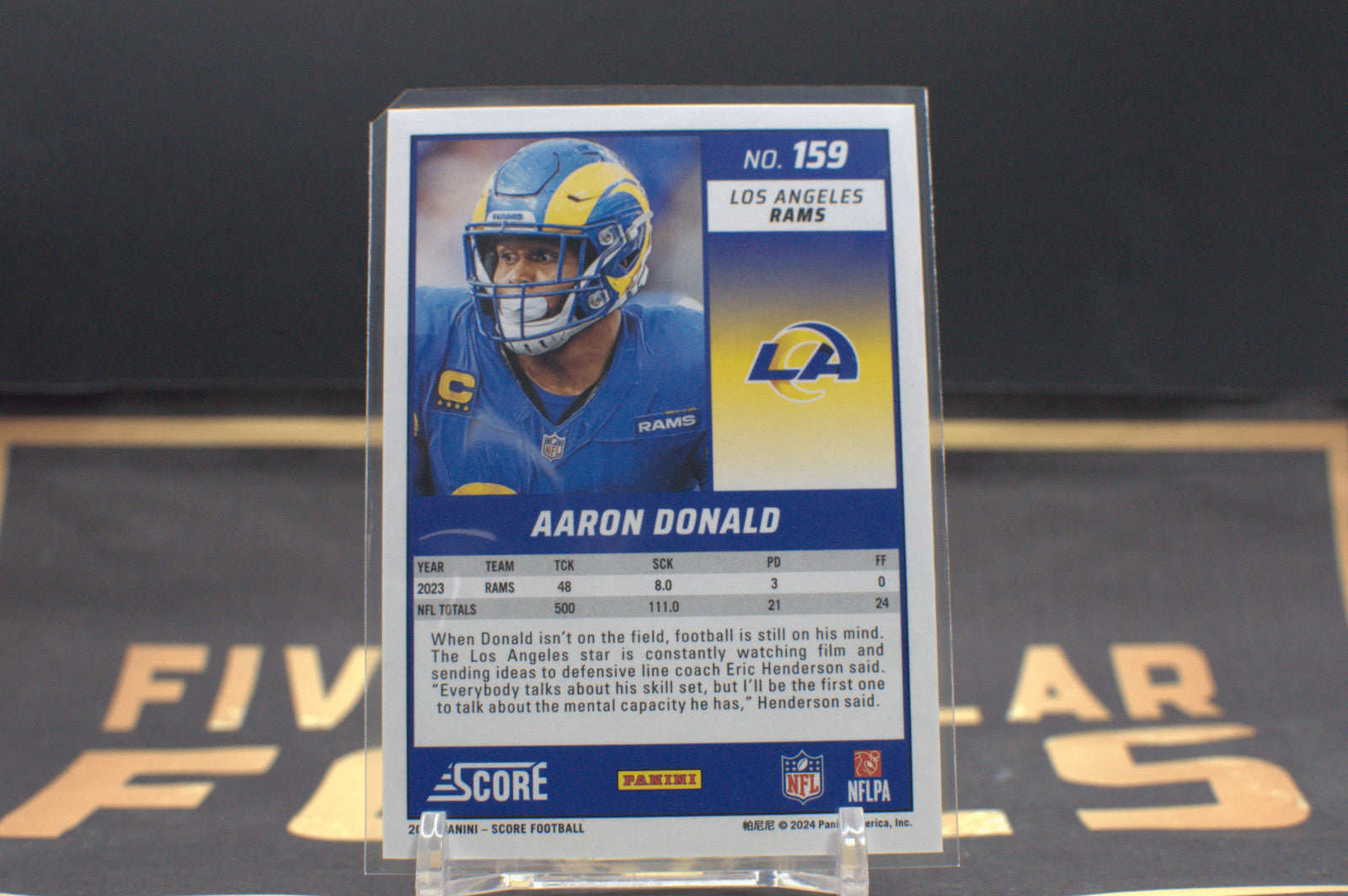 2024 Score Football Aaron Donald #159 Gold Zone 41/50
