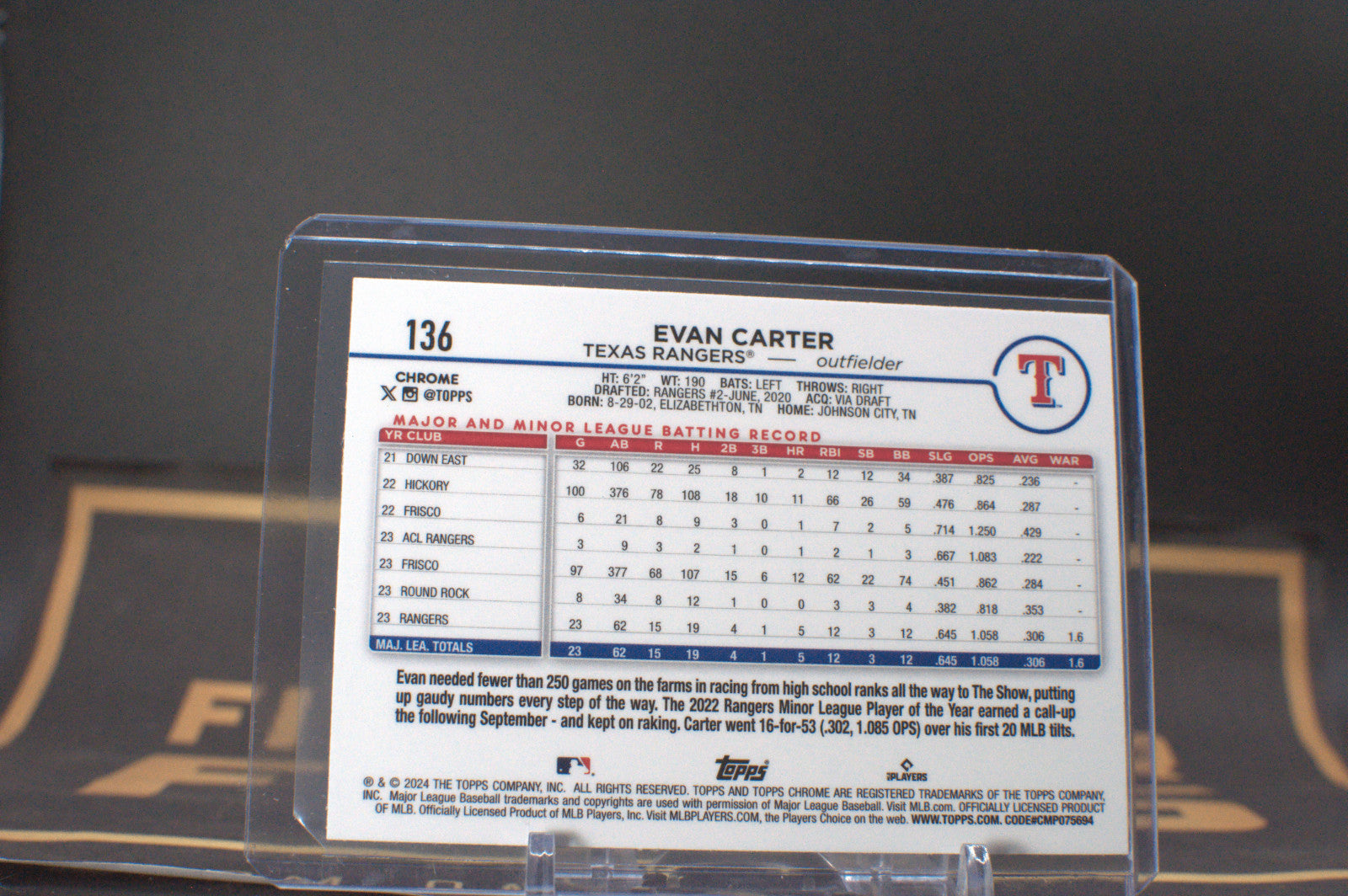 2024 Topps Chrome: Evan Carter [Refractor] #136 **Free Shipping @ $10+**