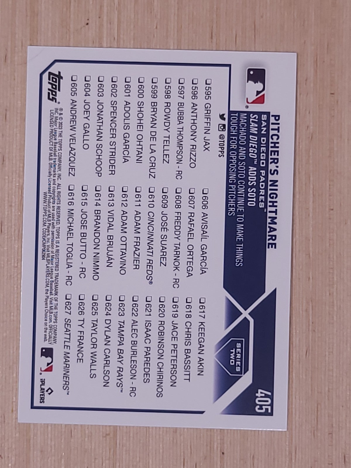 2023 Topps Series 2 - Checklist Juan Soto, Manny Machado #405 Gold Foil