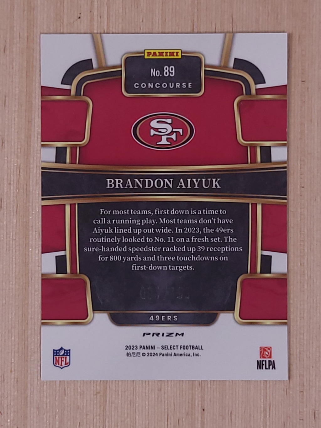 2023 Panini Select - Concourse Brandon Aiyuk #89 Blue Prizm /199