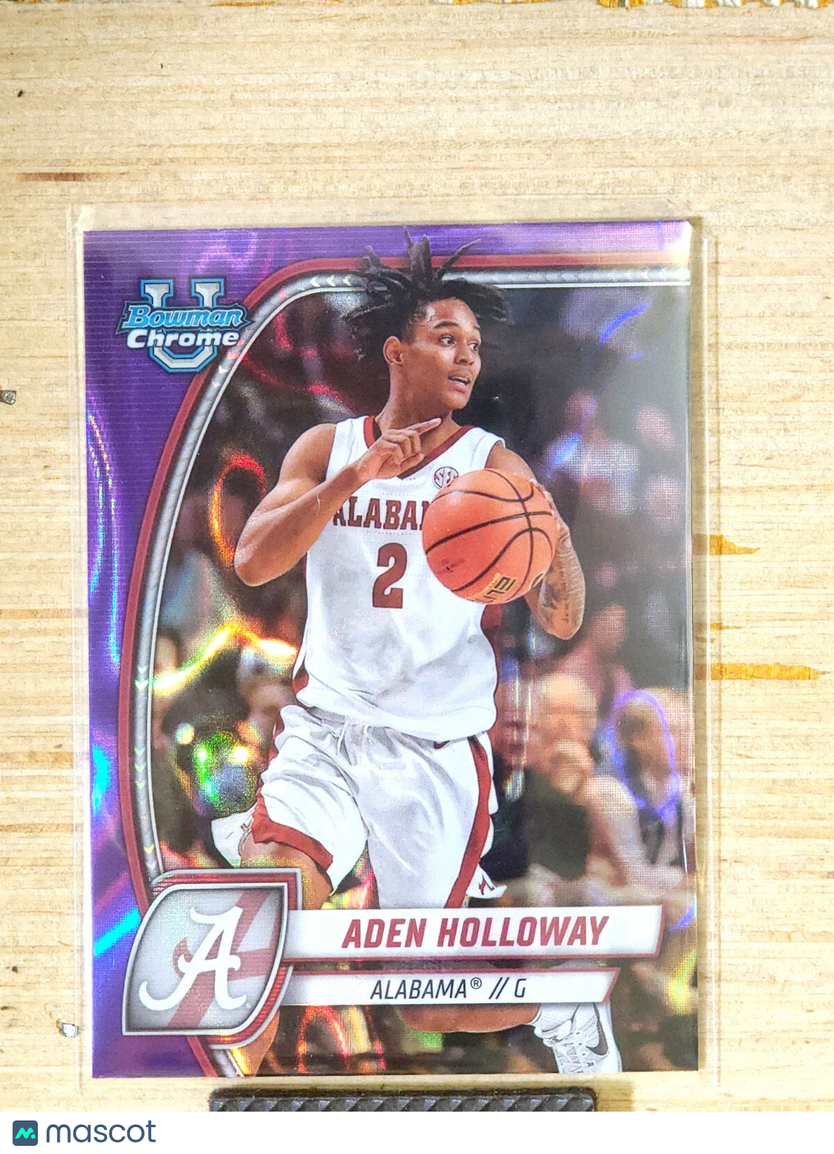 2024-25 Bowman University Chrome - Aden Holloway #57 Purple Lava